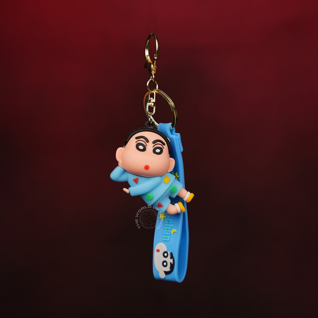 Shinchan Blue Lying Pose Keychain