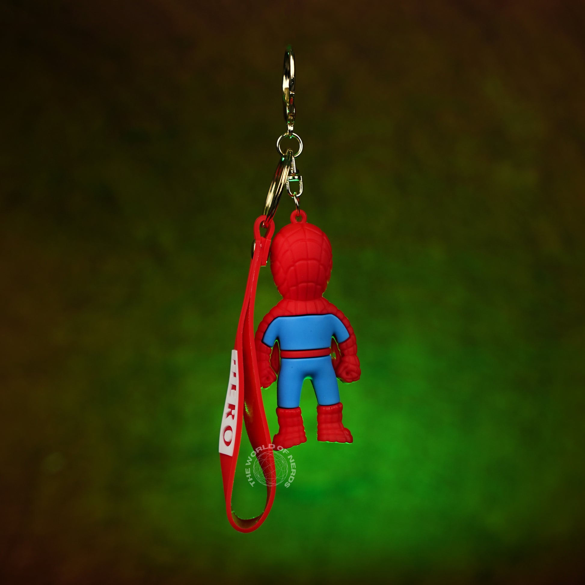 Spider-Man Classic Chibi 3D Rubber Keychain with “Hero” Strap - The World Of Nerds