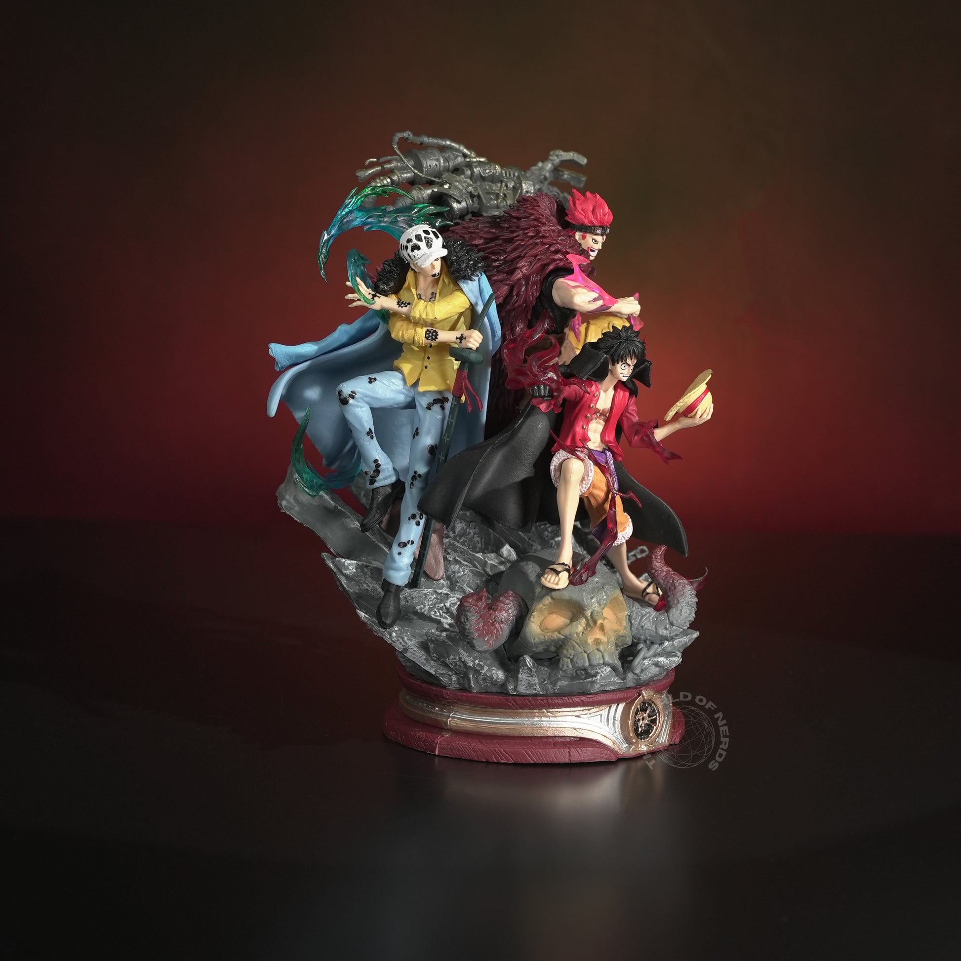 One Piece Brotherhood Action Figure Set – Luffy, Ace & Law 18cm Anime Collectible with Display Base - The World Of Nerds