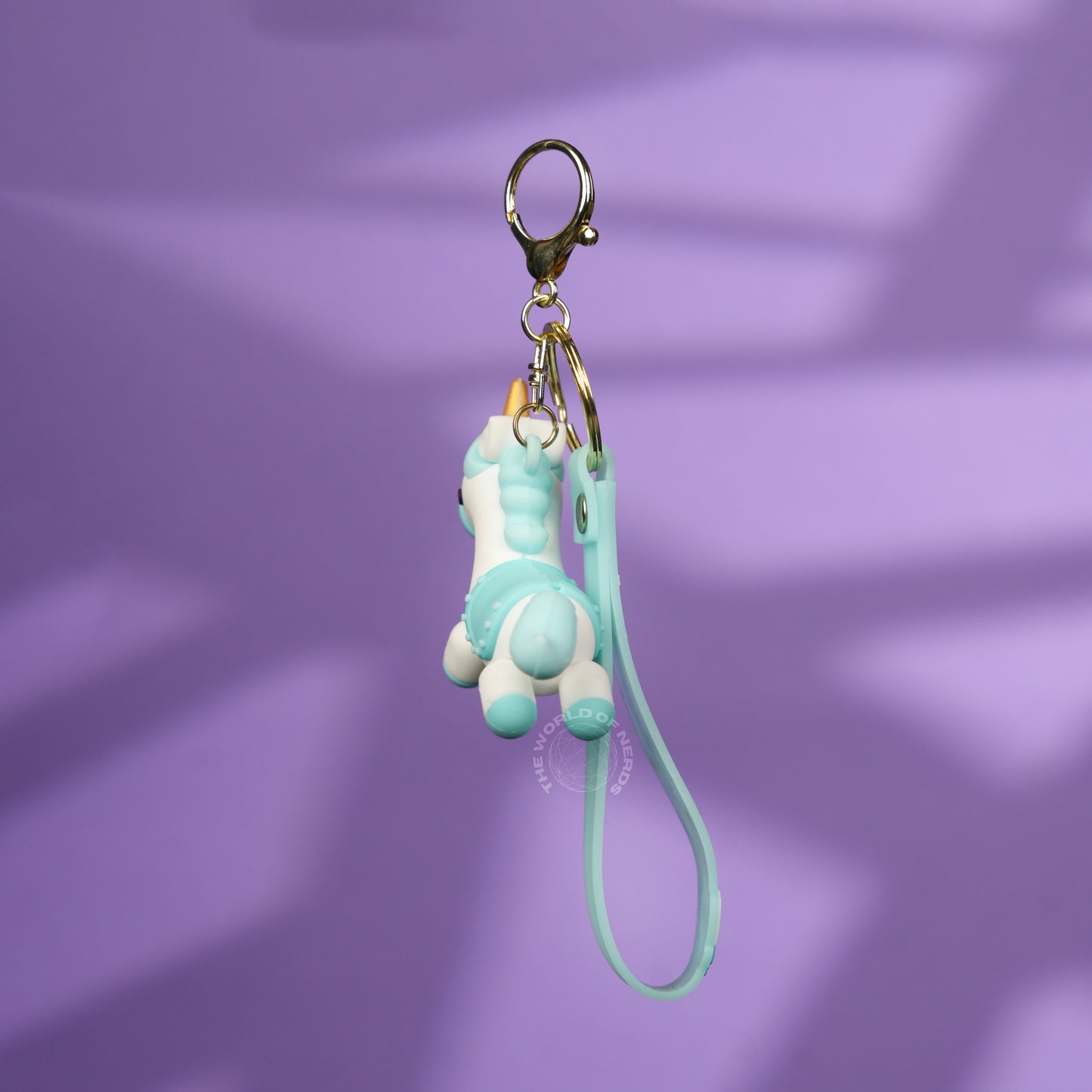 Light Blue Unicorn Cute Strap Keychain