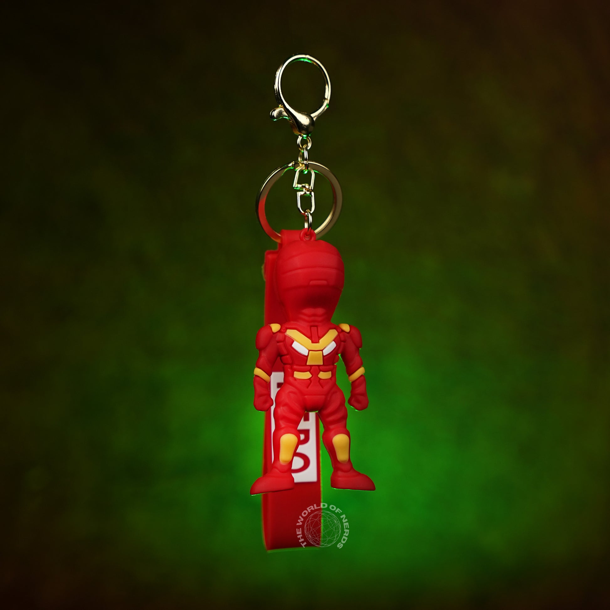 Iron Man Classic Chibi 3D Rubber Keychain with “Hero” Strap - The World Of Nerds