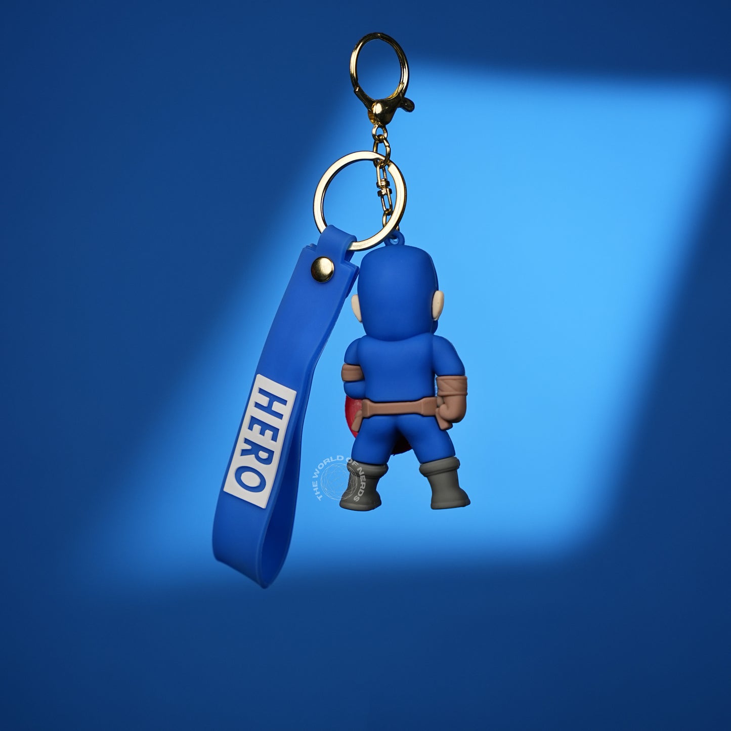 Captain America Classic Chibi 3D Rubber Keychain with “Hero” Strap - The World Of Nerds