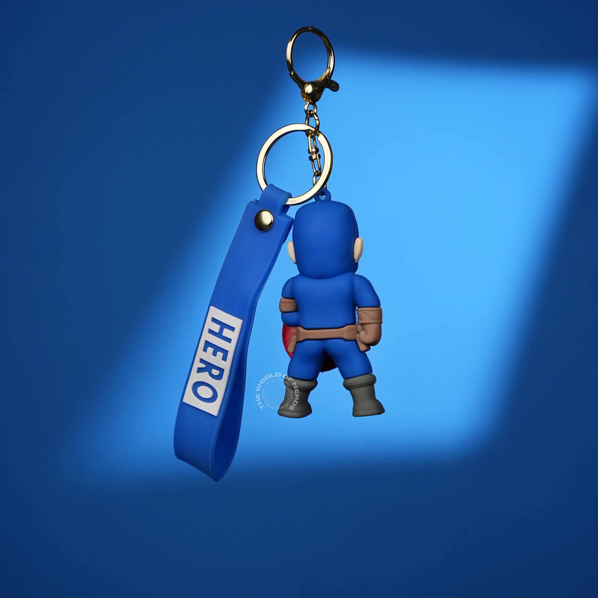 Captain America Classic Chibi 3D Rubber Keychain with “Hero” Strap - The World Of Nerds