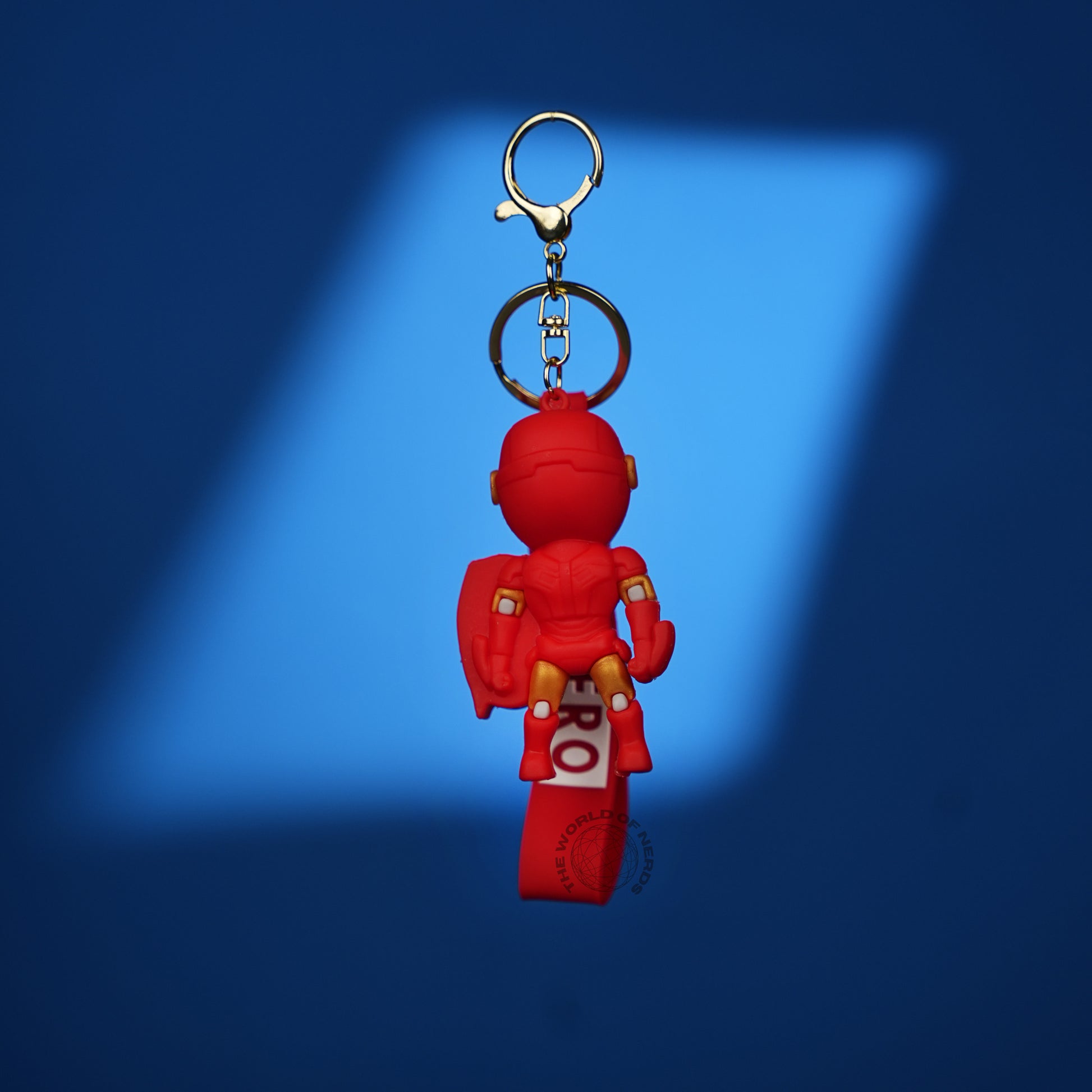 Iron Man Chibi 3D Rubber Keychain with “Hero” Strap - The World Of Nerds