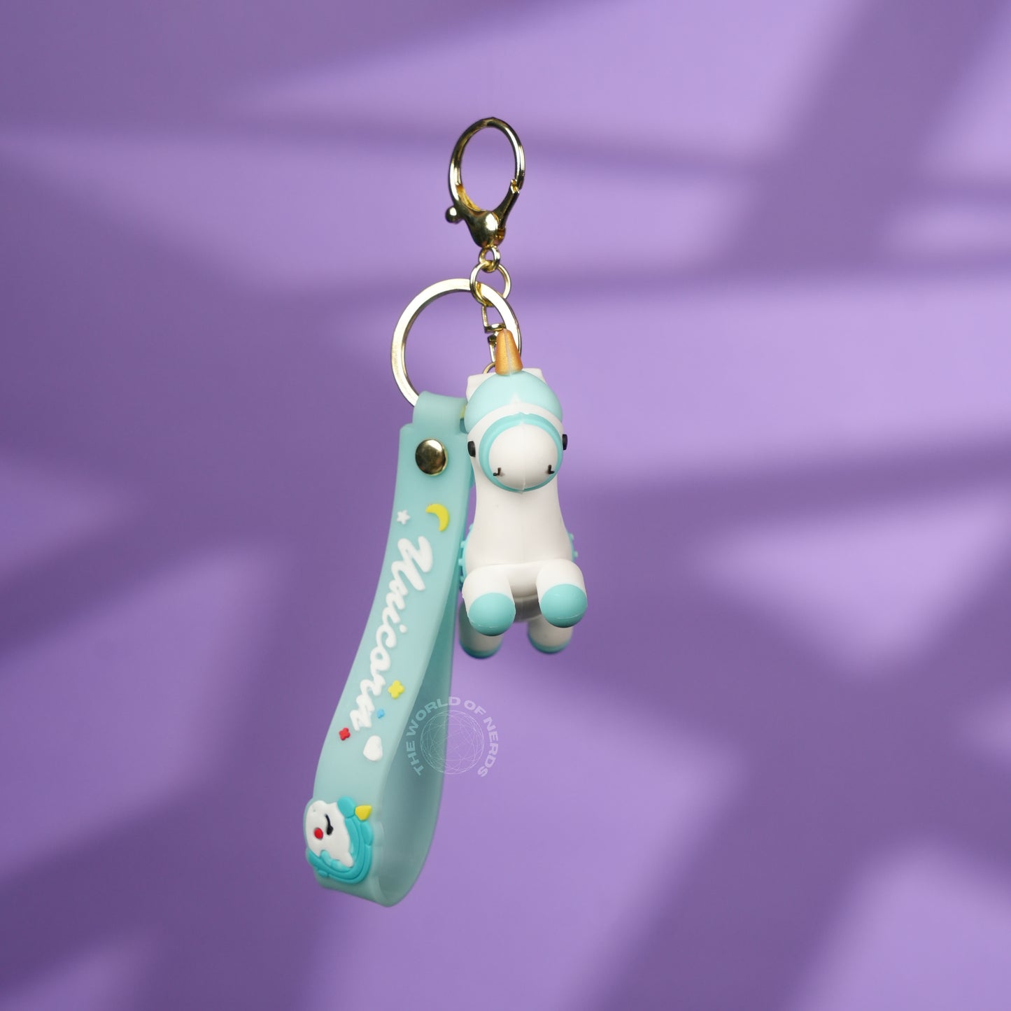 Light Blue Unicorn Cute Strap Keychain