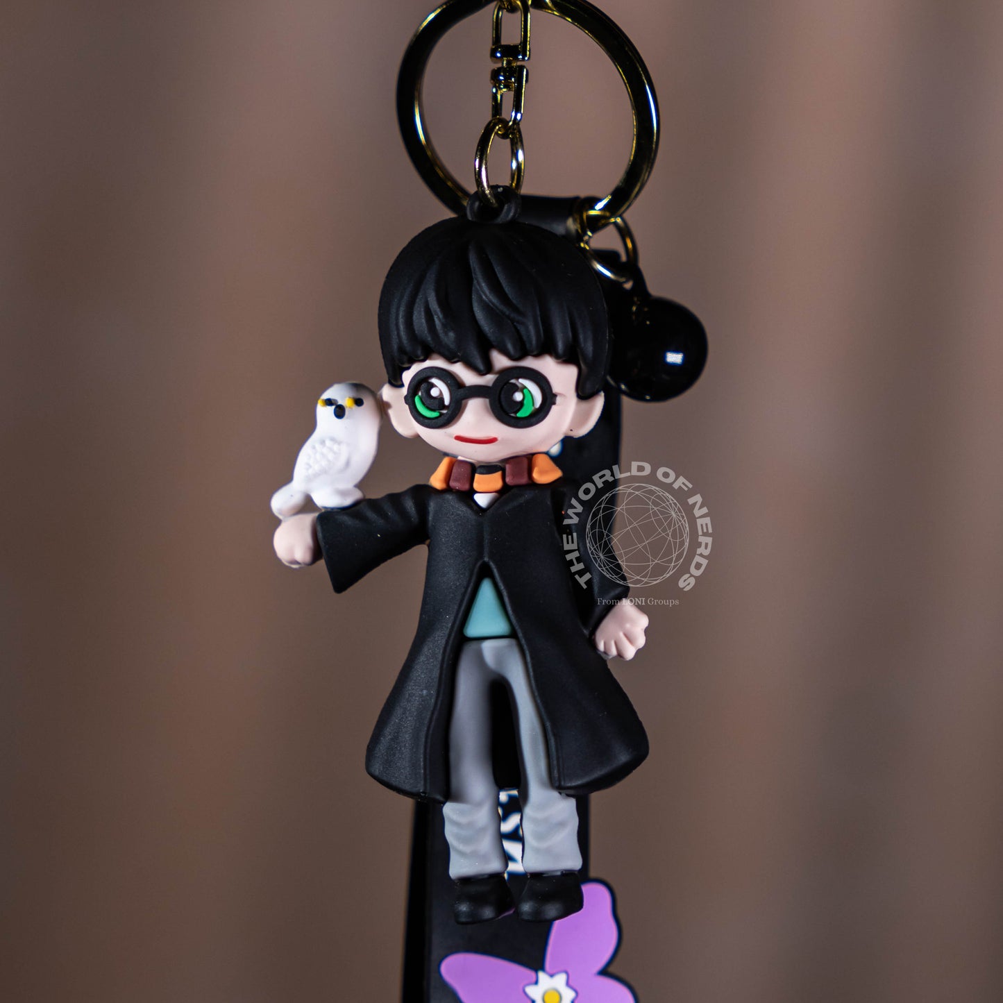 HARRY POTTER WITH OWL HEDWIG KEYCHAIN