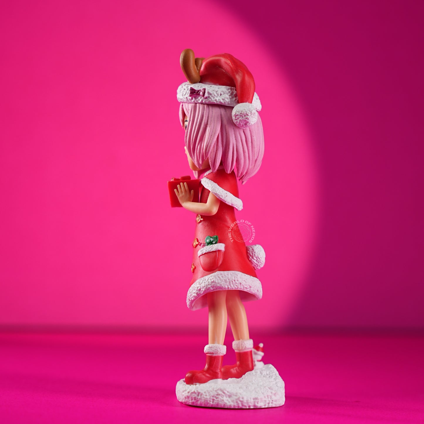 Festive Holiday Collectible – Pink-Haired Anime Figurine