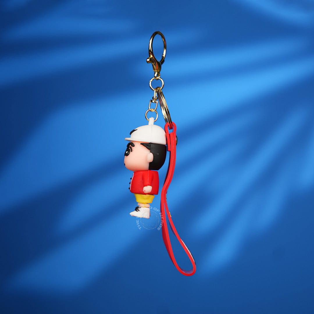 Shin Chan Red Outfit Cartoon Strap Keychain