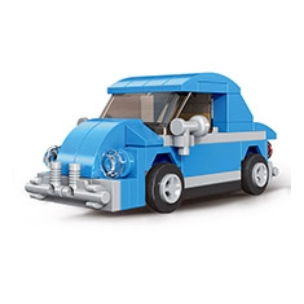 DECOOL MINI RACING PACEMAKER BRICKS PULLBACK BLUE CAR