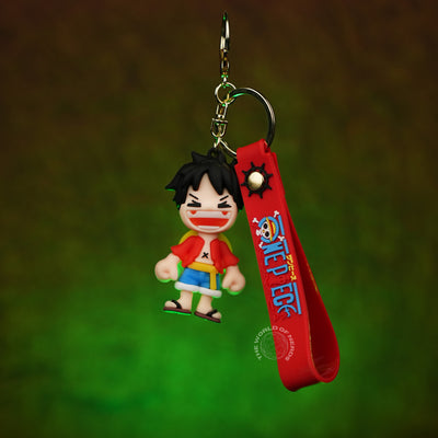 One Piece Monkey D. Luffy Laughing Chibi 3D Rubber Keychain
