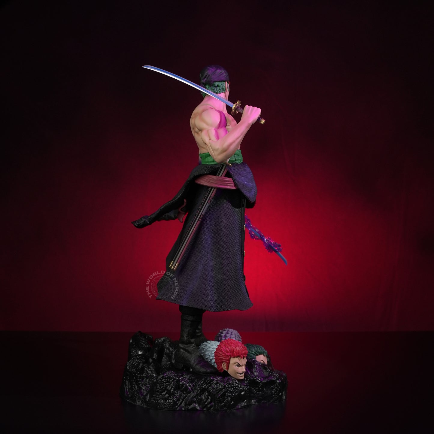 Roronoa Zoro Multi-Head Action Figure 50cm – One Piece Premium Anime Collectible with Diorama Base - The World Of Nerds