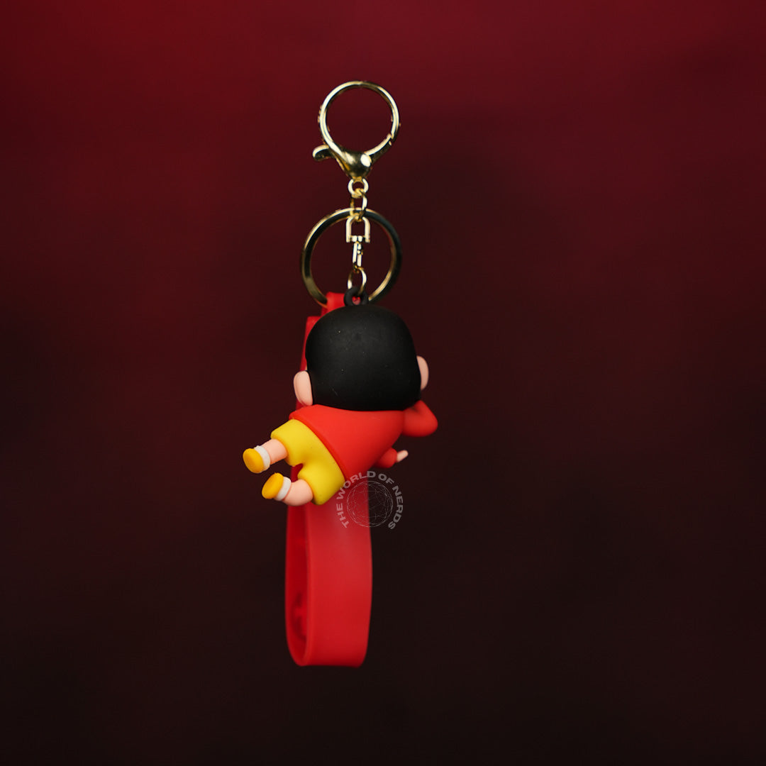 Shinchan Red Lying Anime Keychain