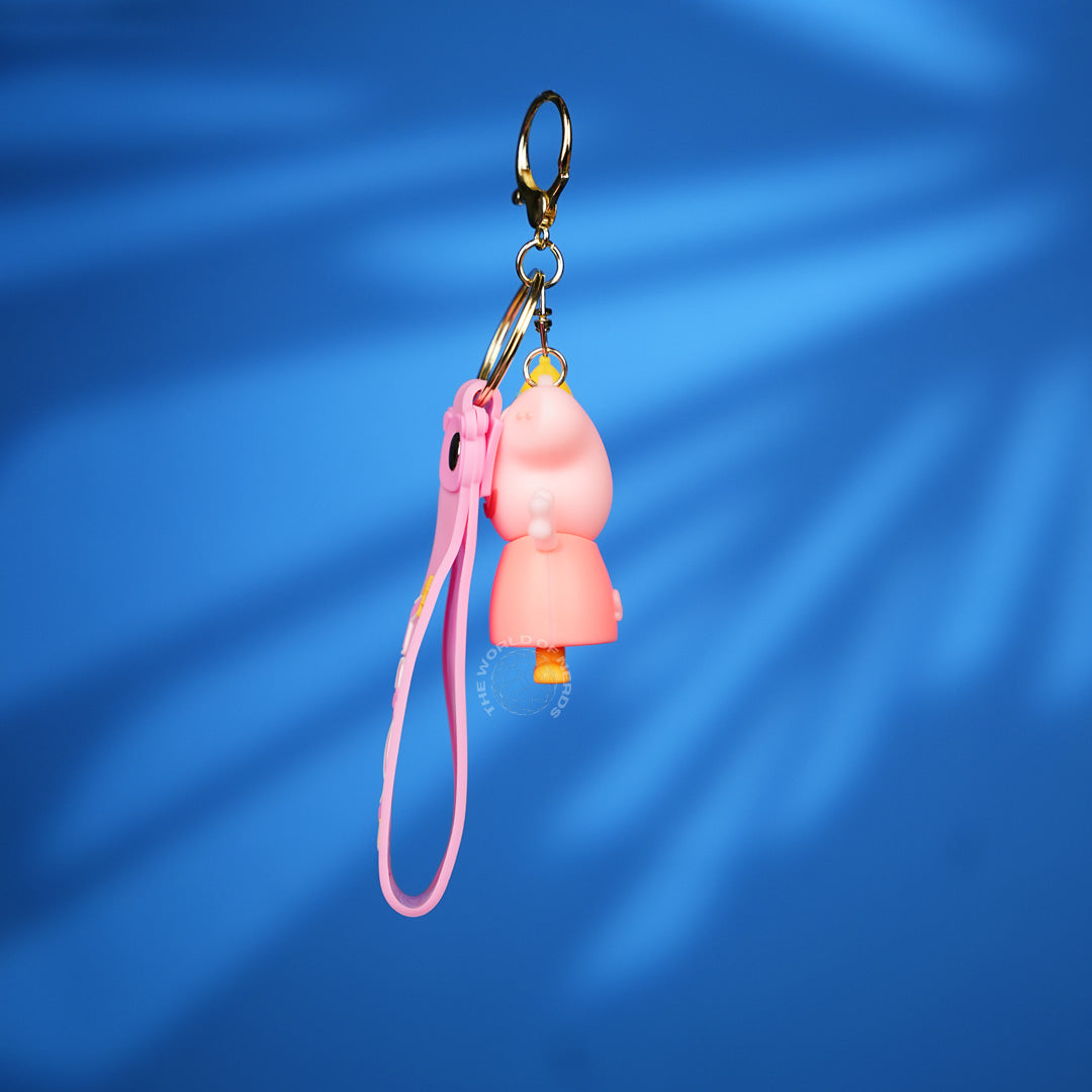 Orange Peppa Pig Character Strap Keychain