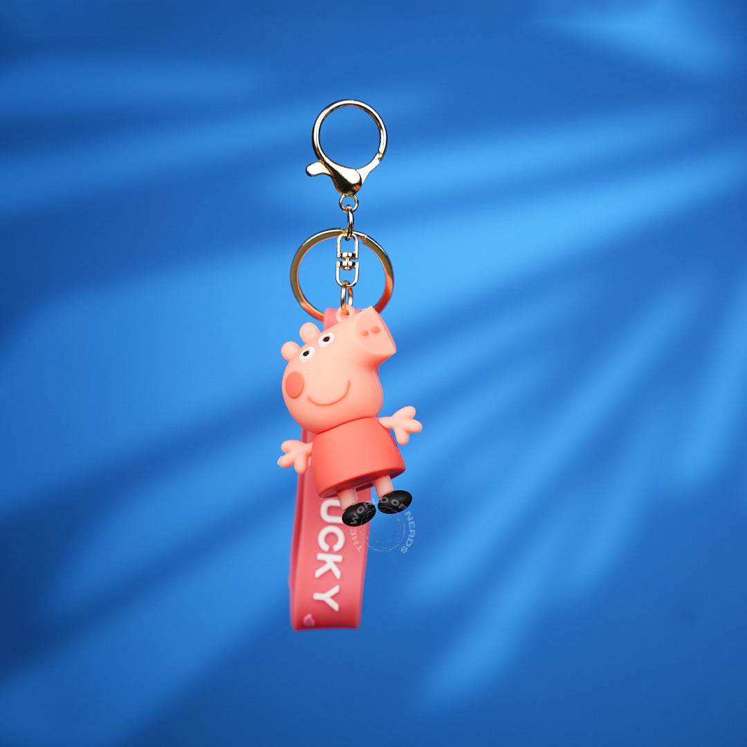 Pink Peppa Pig Lucky Strap Keychain