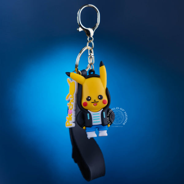 PIKACHU WITH BLACK COAT KEYCHAIN