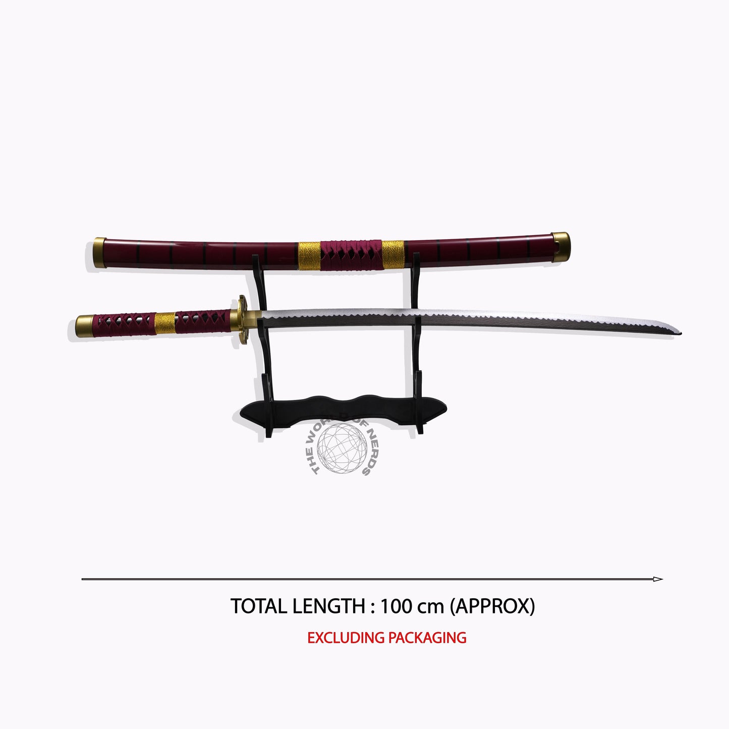 Zoro Red Sandai Kitetsu Wooden Katana – One Piece Anime Sword
