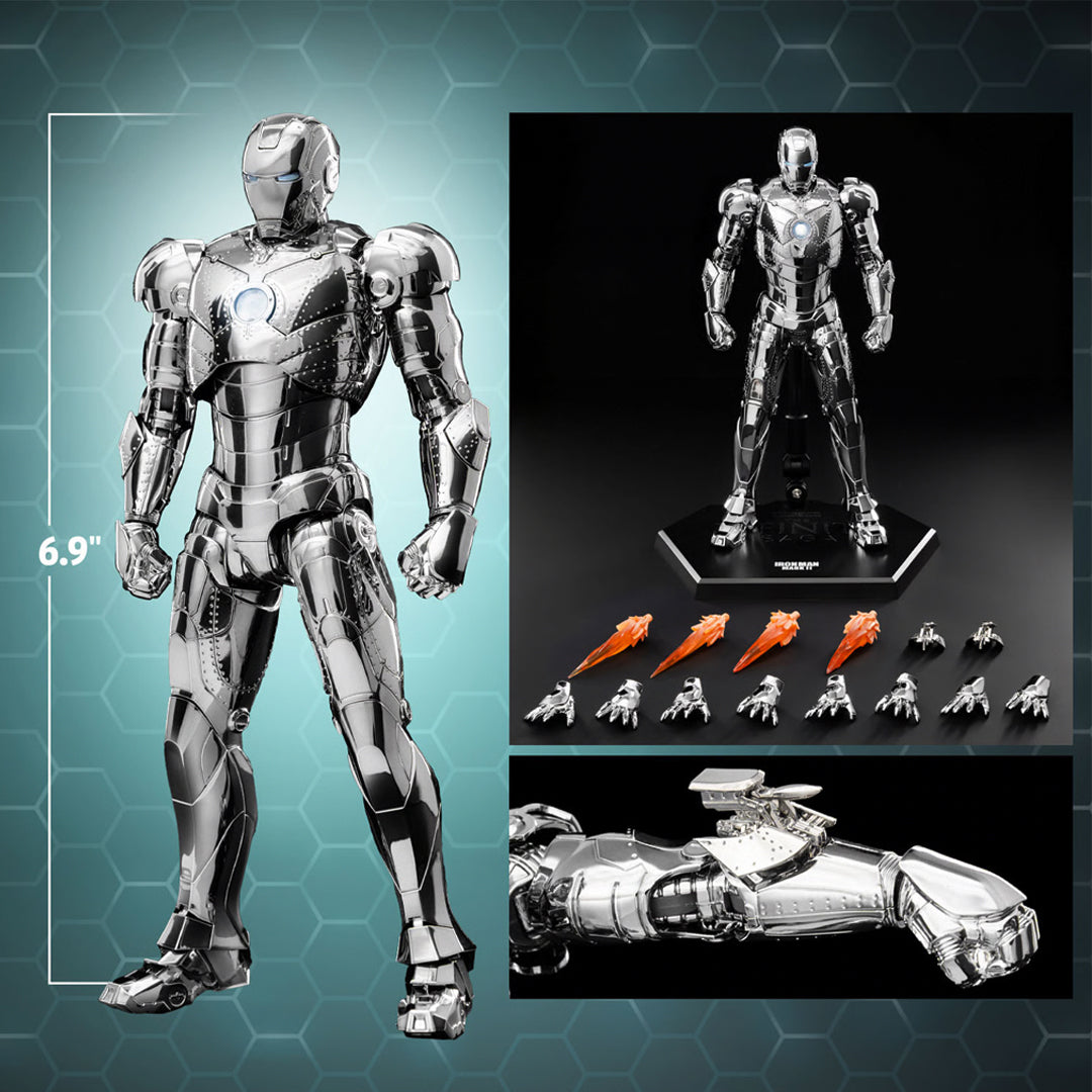 ZD Toys Chrome Iron Man Mark II Action Figure – Premium Metallic Collectible - The World Of Nerds