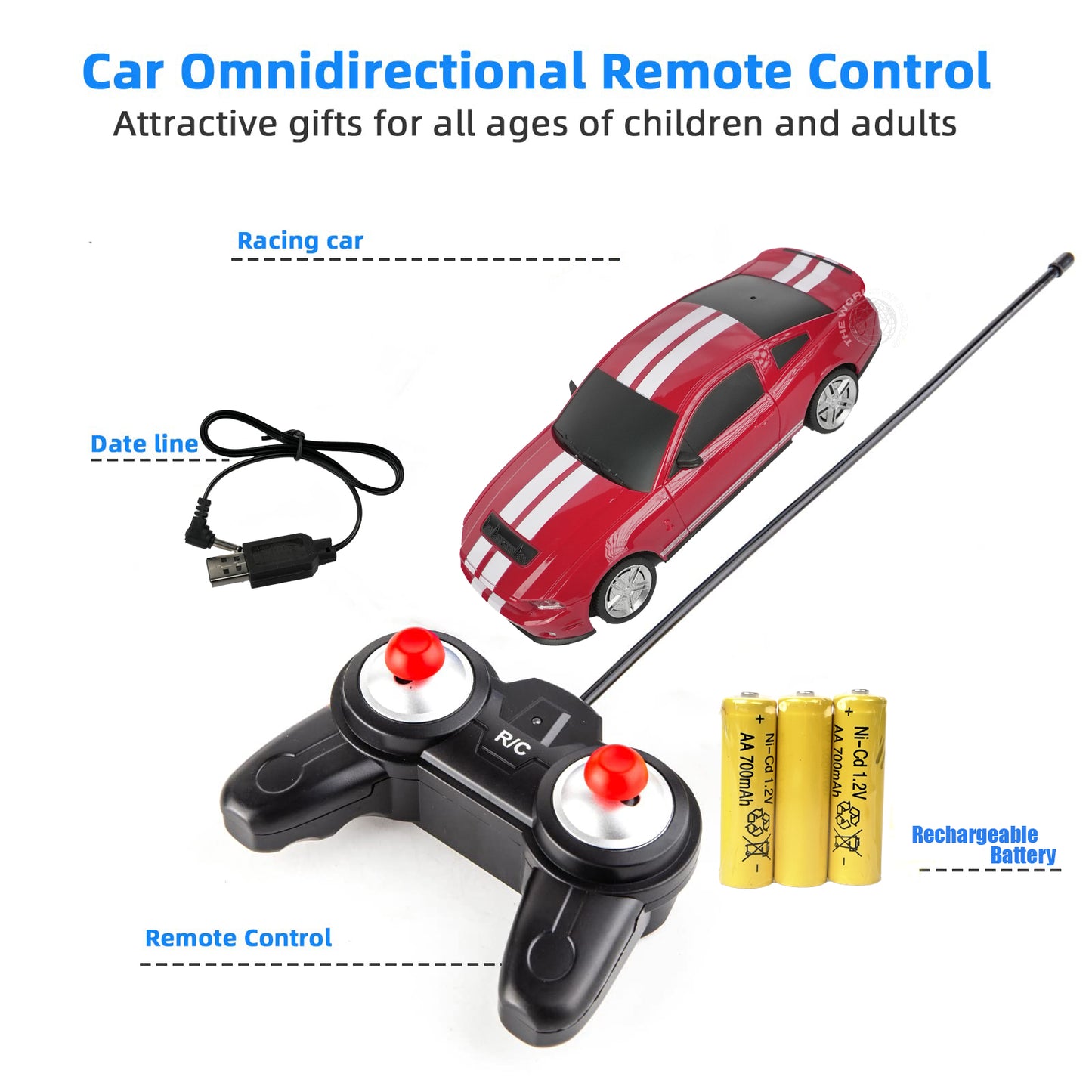 FORD MUSTANG SHELBY GT500- 1:24-RED-R/C LICENSED