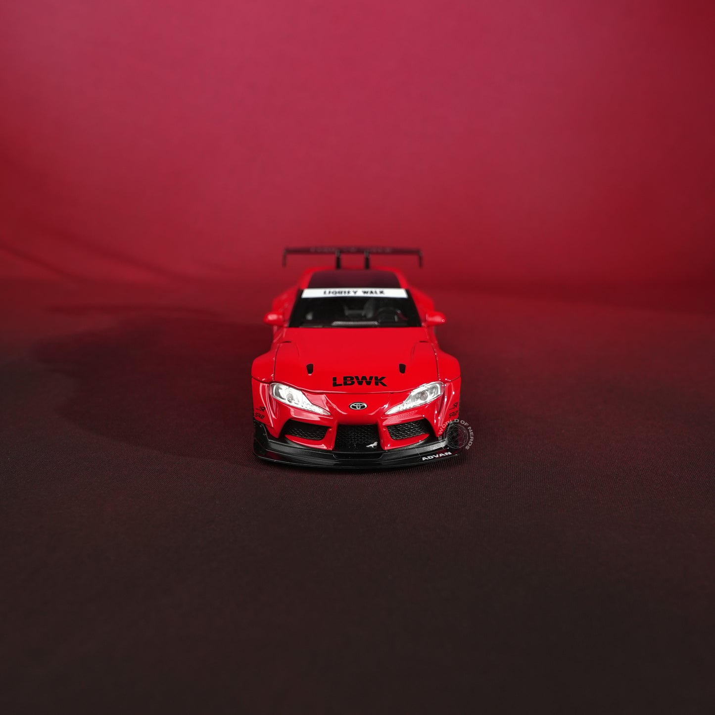 Toyota Supra LBWK Red Model Car - 1:22 Scale Diecast