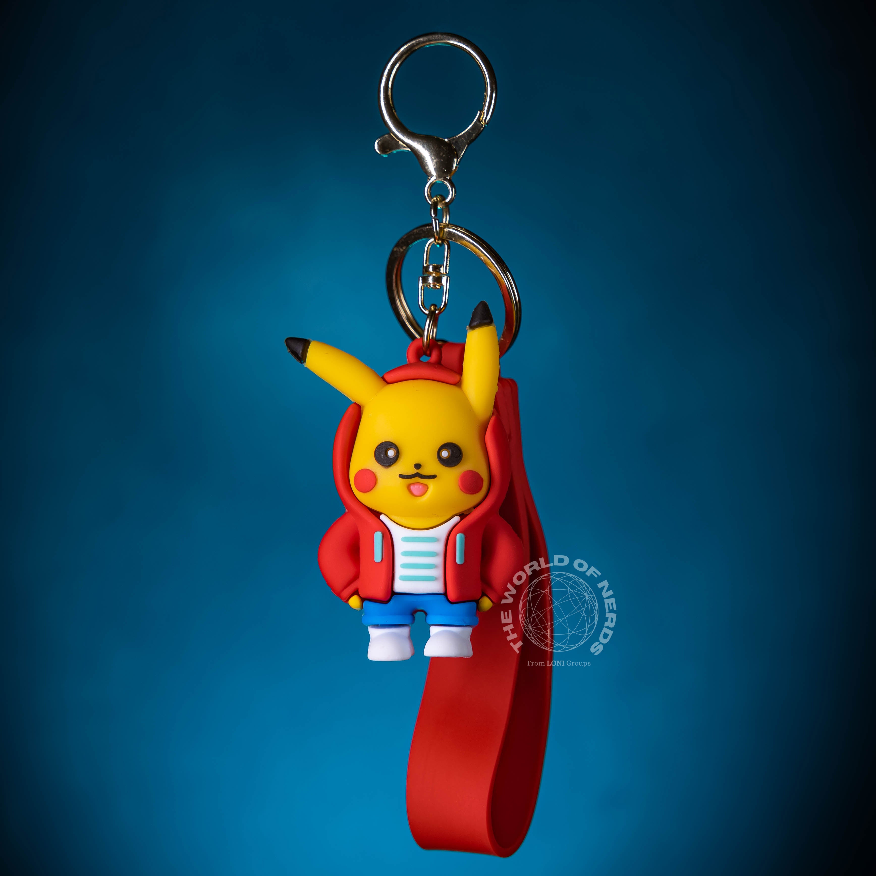 PIKACHU IN RED COAT KEYCHAIN