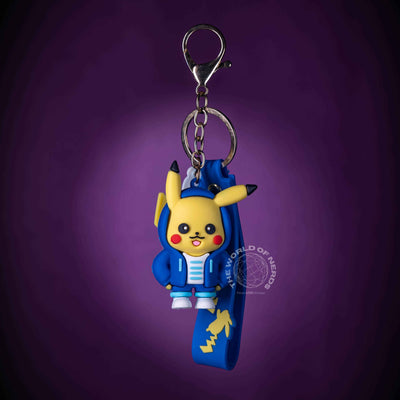Pikachu Blue Coat Keychain - Adorable Accessory for Pokemon Fans