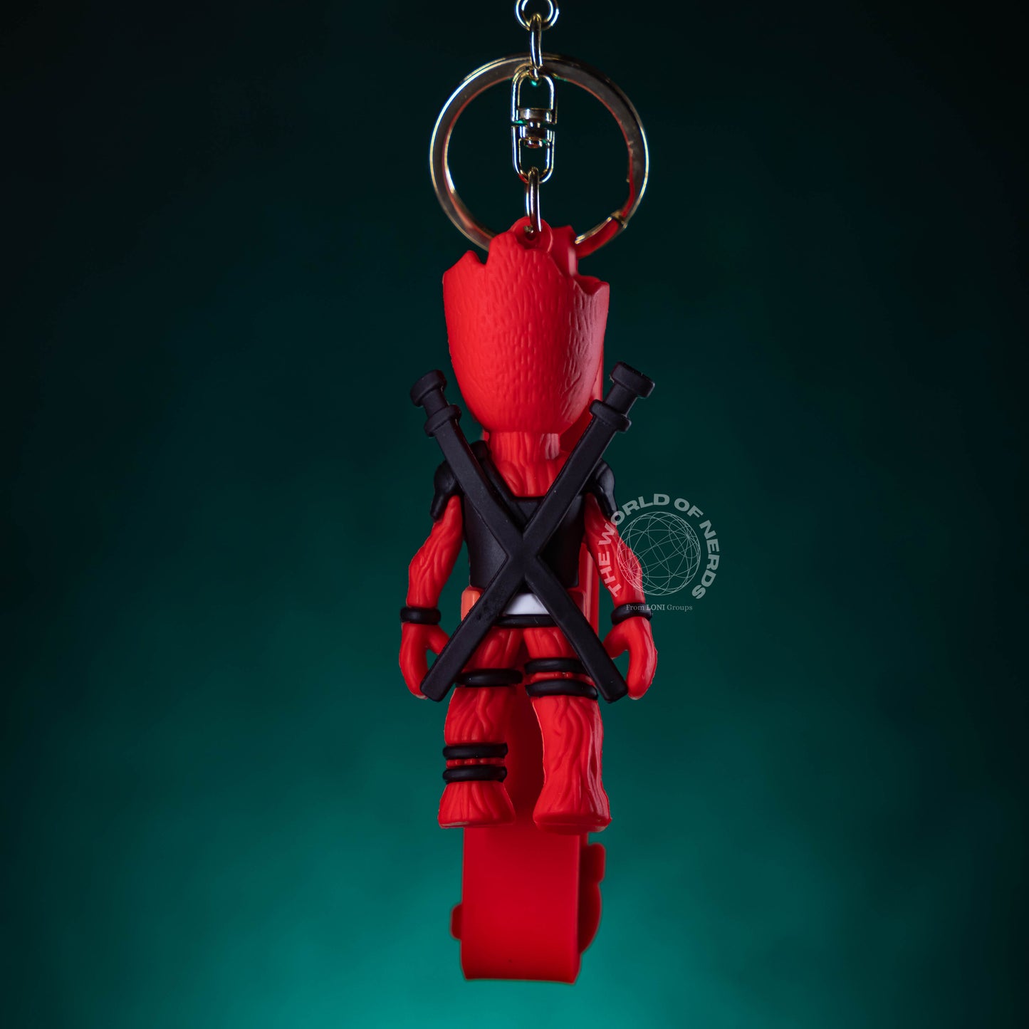 GROOT AS DEADPOOL KEYCHAIN