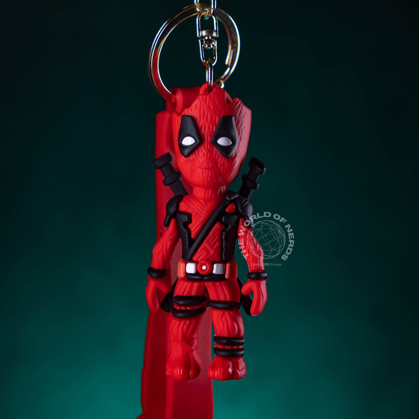 GROOT AS DEADPOOL KEYCHAIN