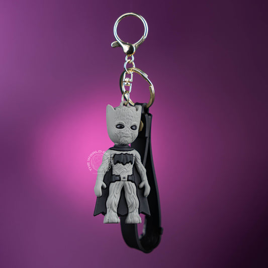 GROOT AS BATMAN KEYCHAIN