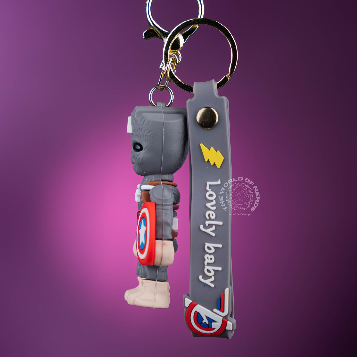 GROOT AS CAPTAIN AMERICA KEYCHAIN