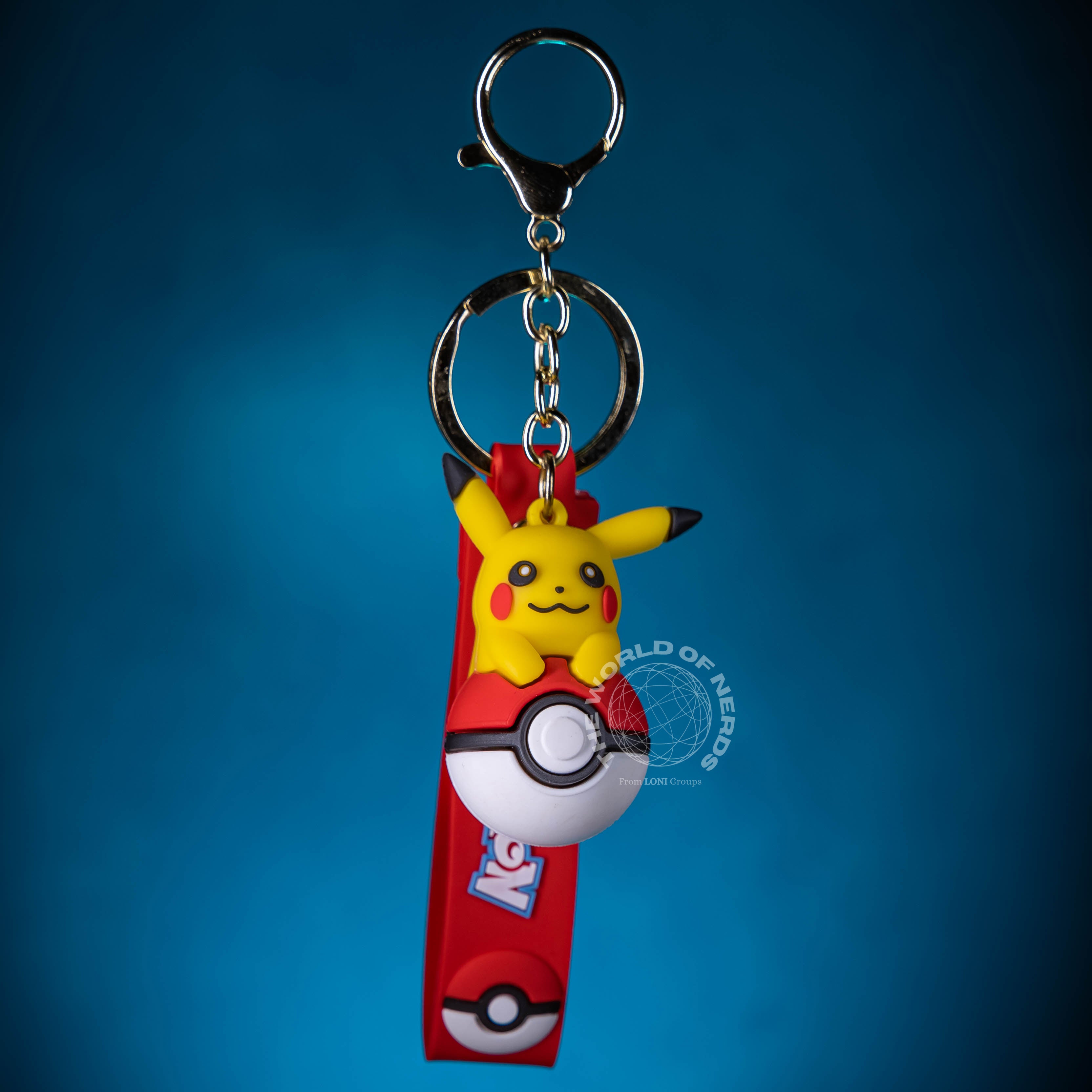 PIKACHU ON POKEBALL KEYCHAIN