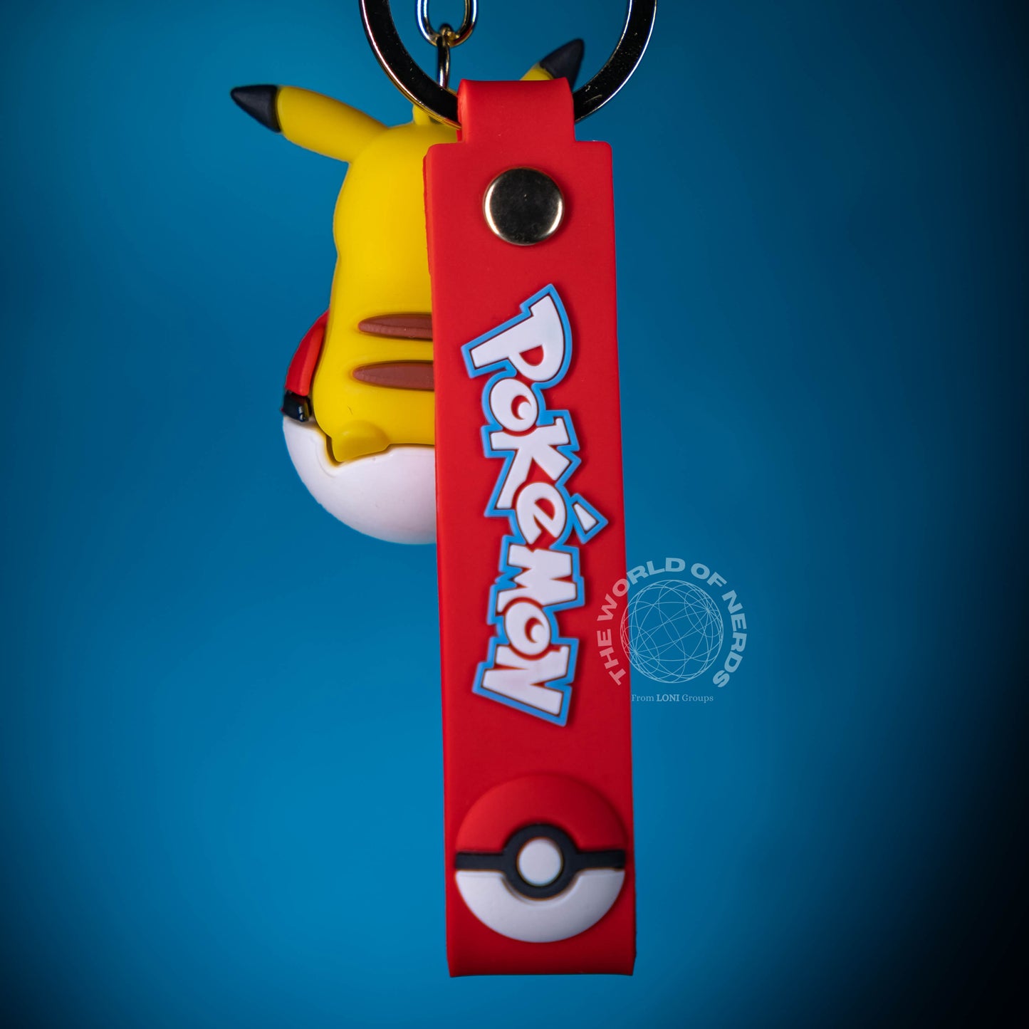 PIKACHU ON POKEBALL KEYCHAIN