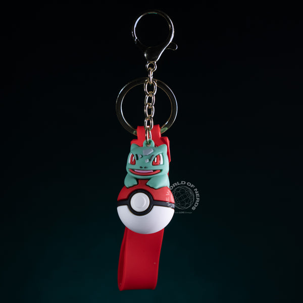 BULBASAUR ON POKEBALL KEYCHAIN