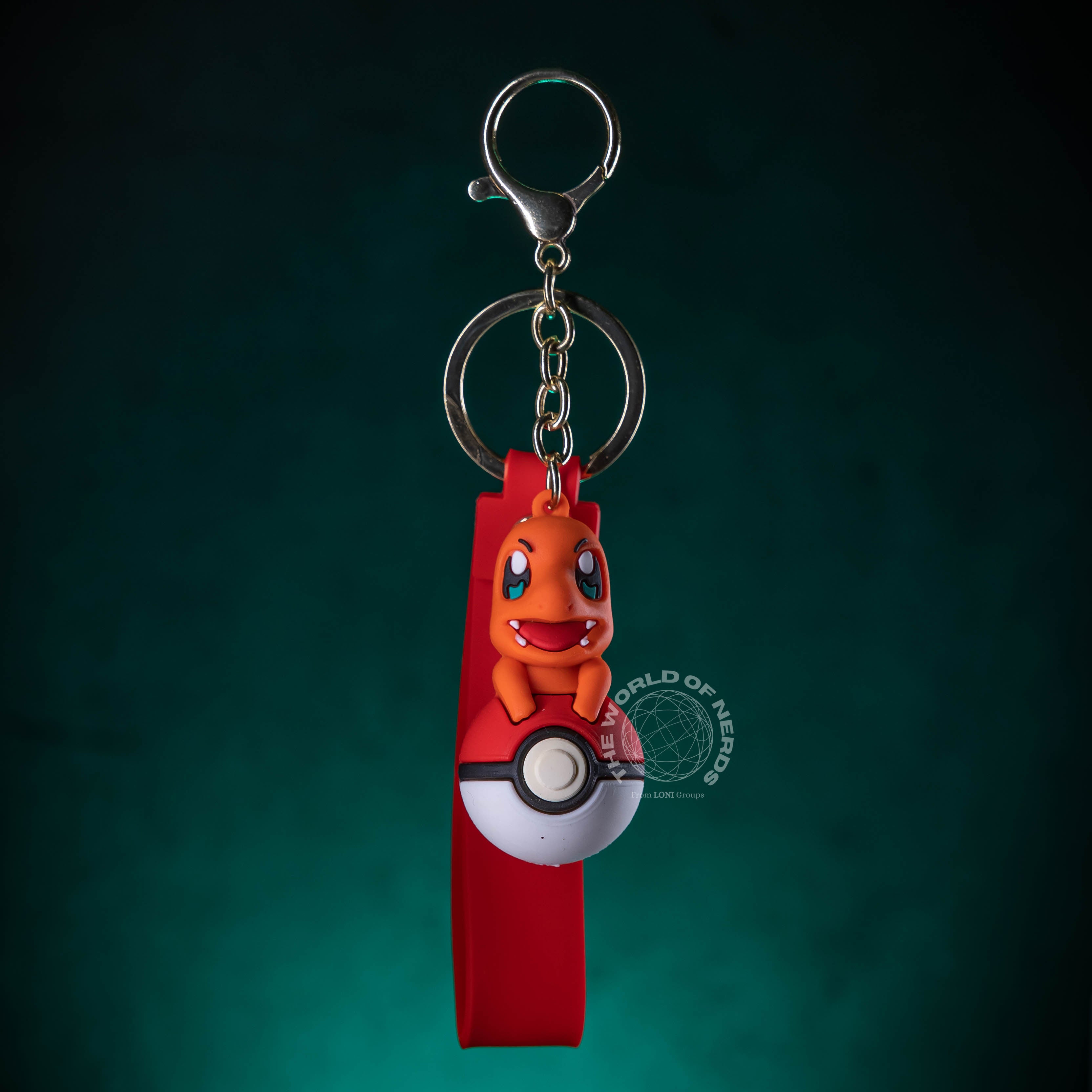 CHARMANDER ON POKEBALL KEYCHAIN