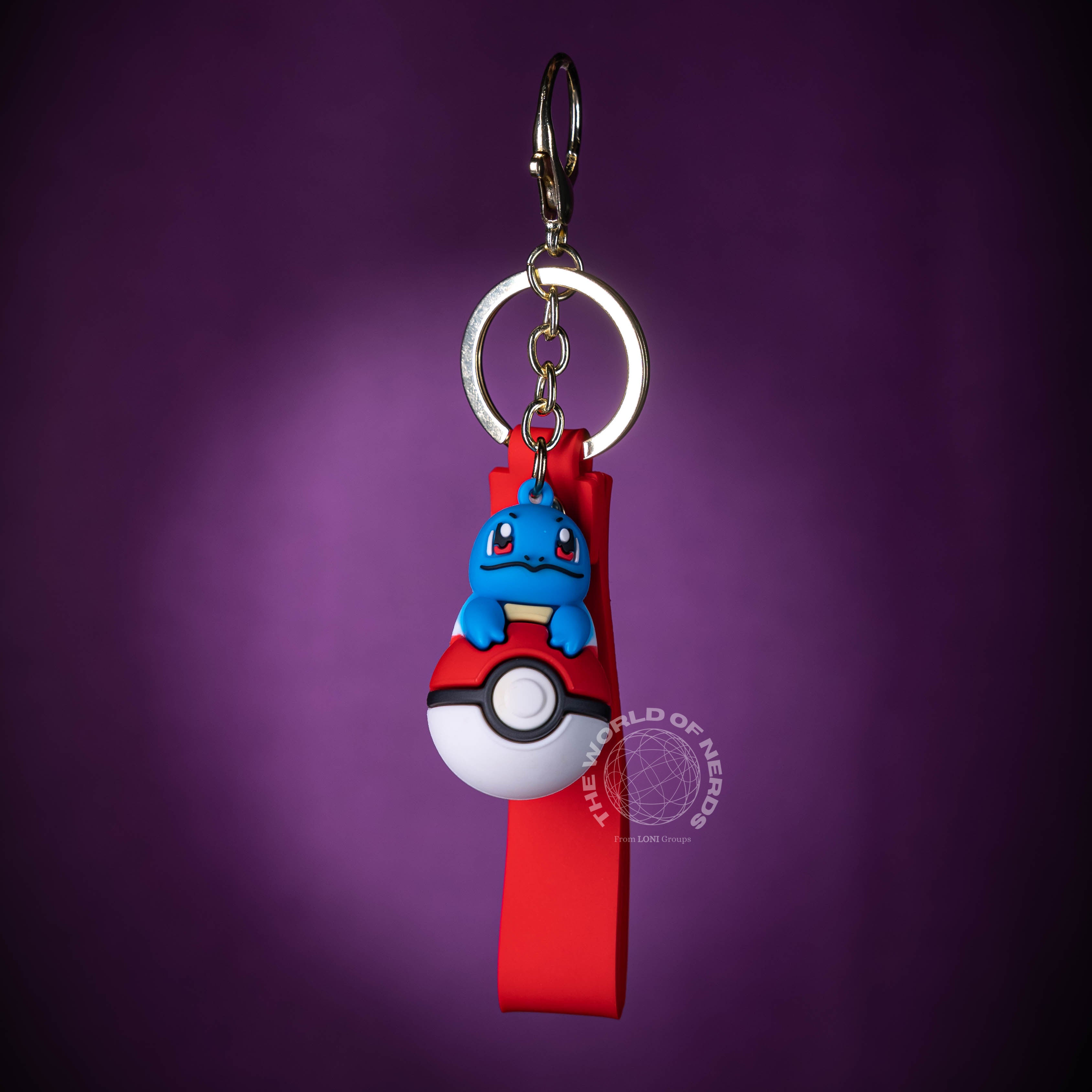 SQUIRTLE ON POKEBALL KEYCHAIN