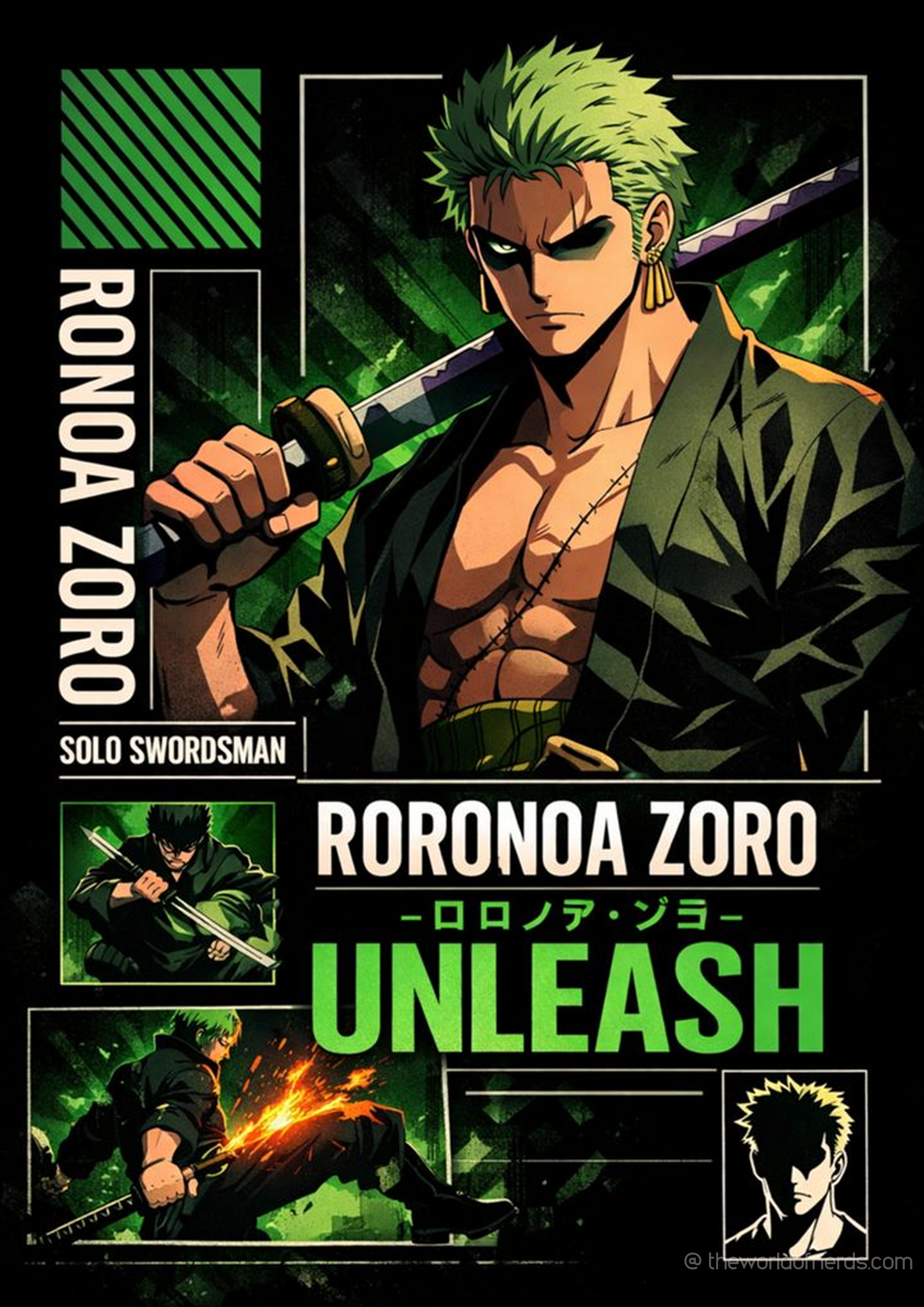 Roronoa Zoro – Solo Swordsman A3+ HD Wall Poster - The World Of Nerds
