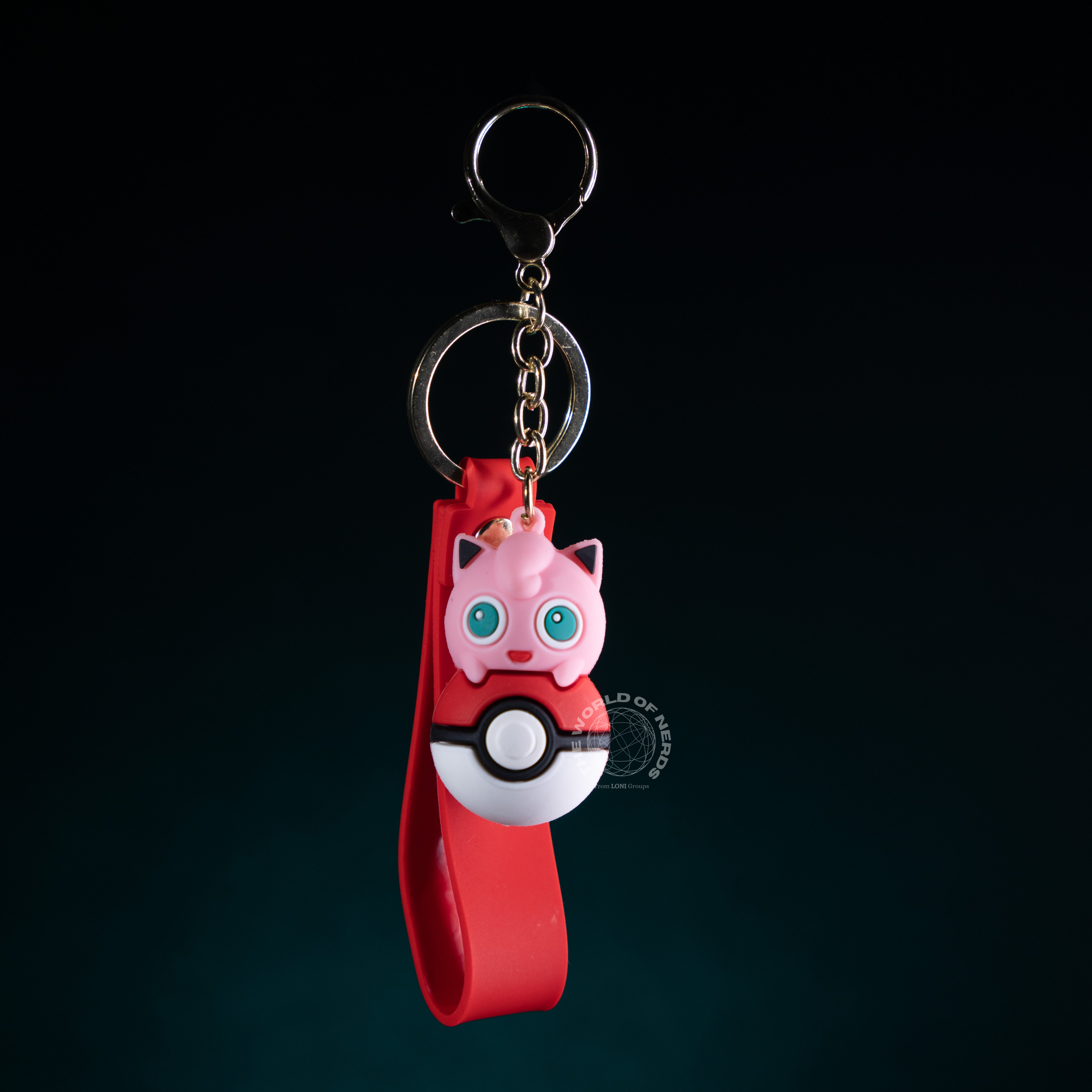 JIGGLYPUFF ON POKEBALL KEYCHAIN