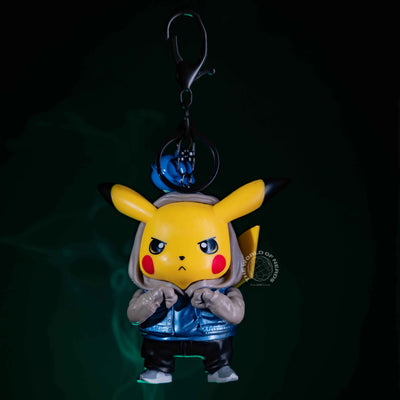 Pikachu Keychain Hoodie in Blue and Grey
