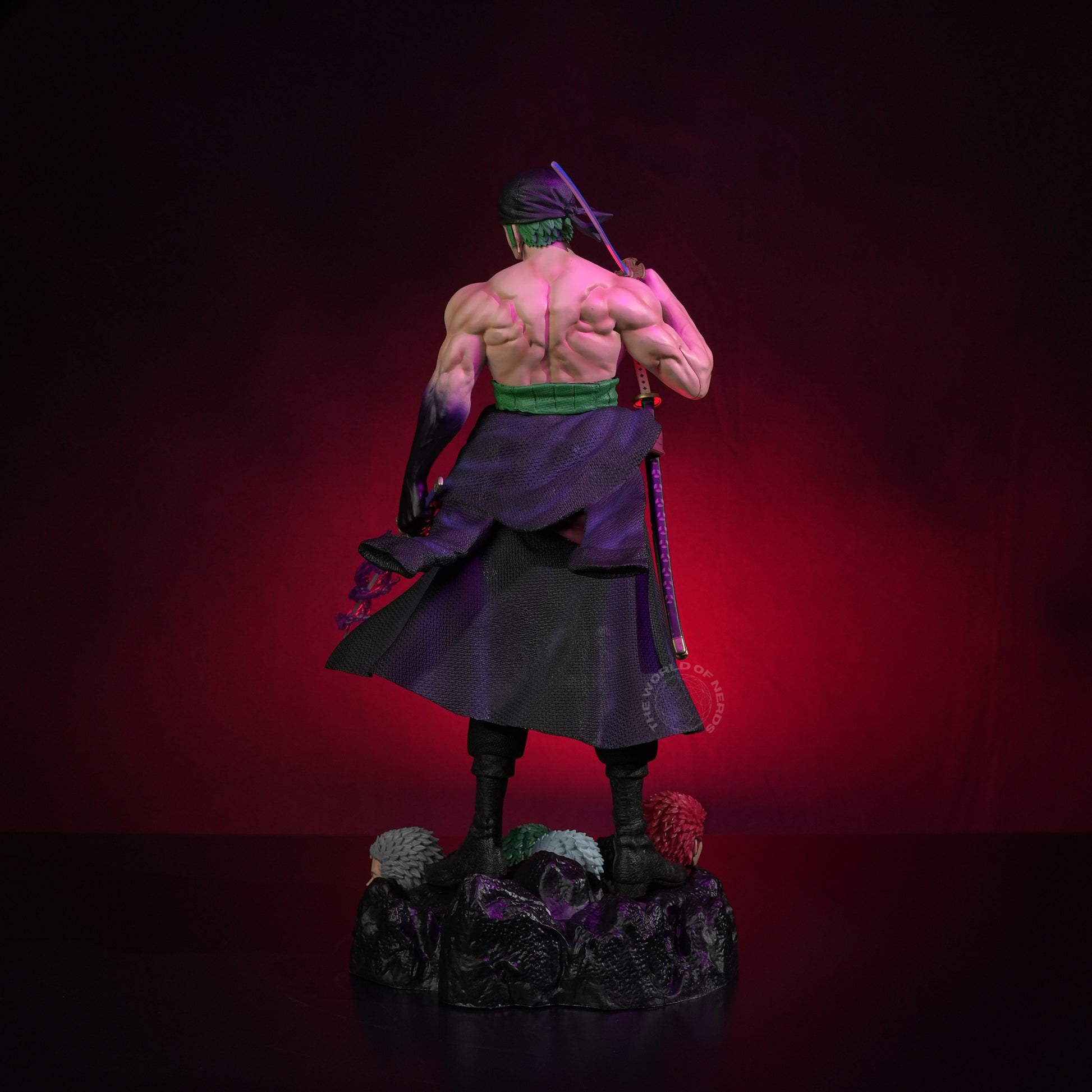 Roronoa Zoro Multi-Head Action Figure 50cm – One Piece Premium Anime Collectible with Diorama Base - The World Of Nerds