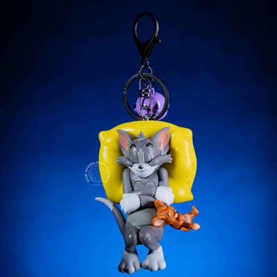 TOM AND JERRY SLEEPING KEYCHAIN - Adorable Tom and Jerry Keychain for Fans