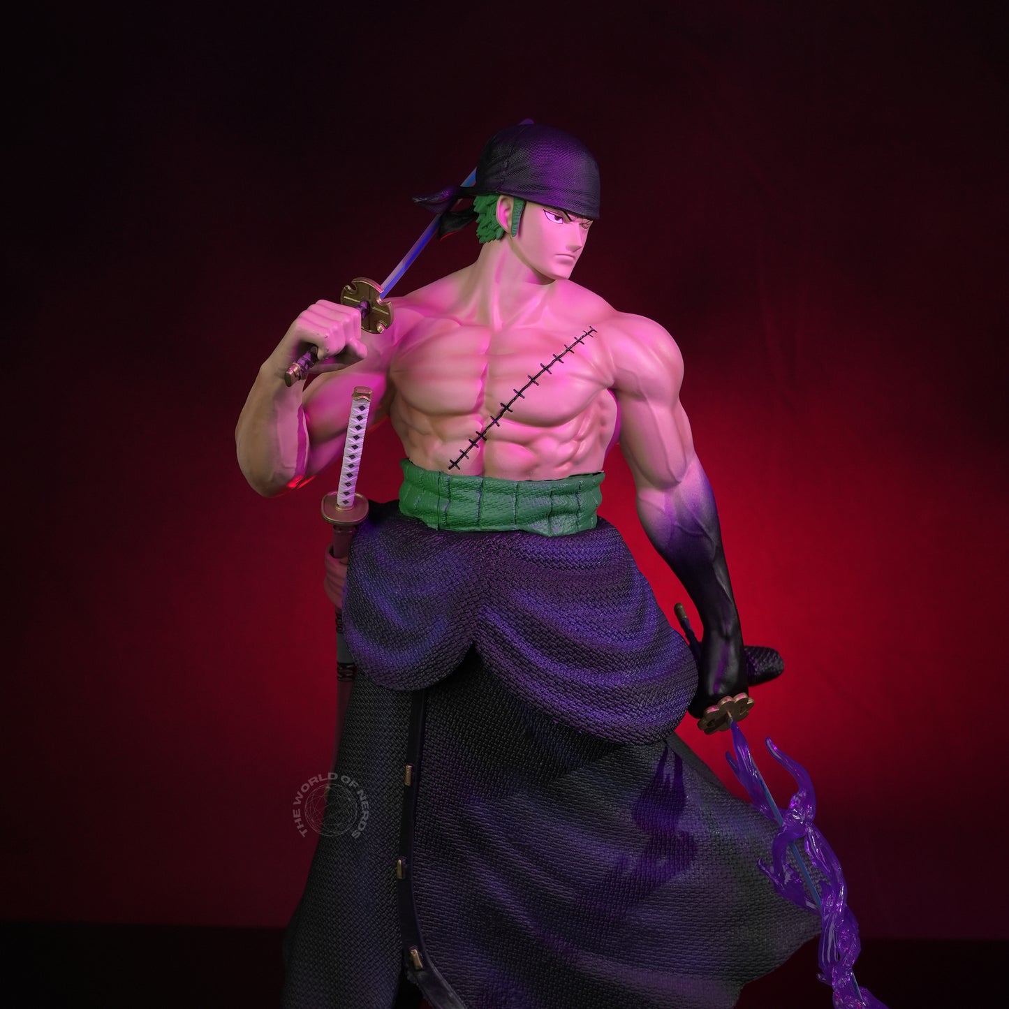 Roronoa Zoro Multi-Head Action Figure 50cm – One Piece Premium Anime Collectible with Diorama Base - The World Of Nerds