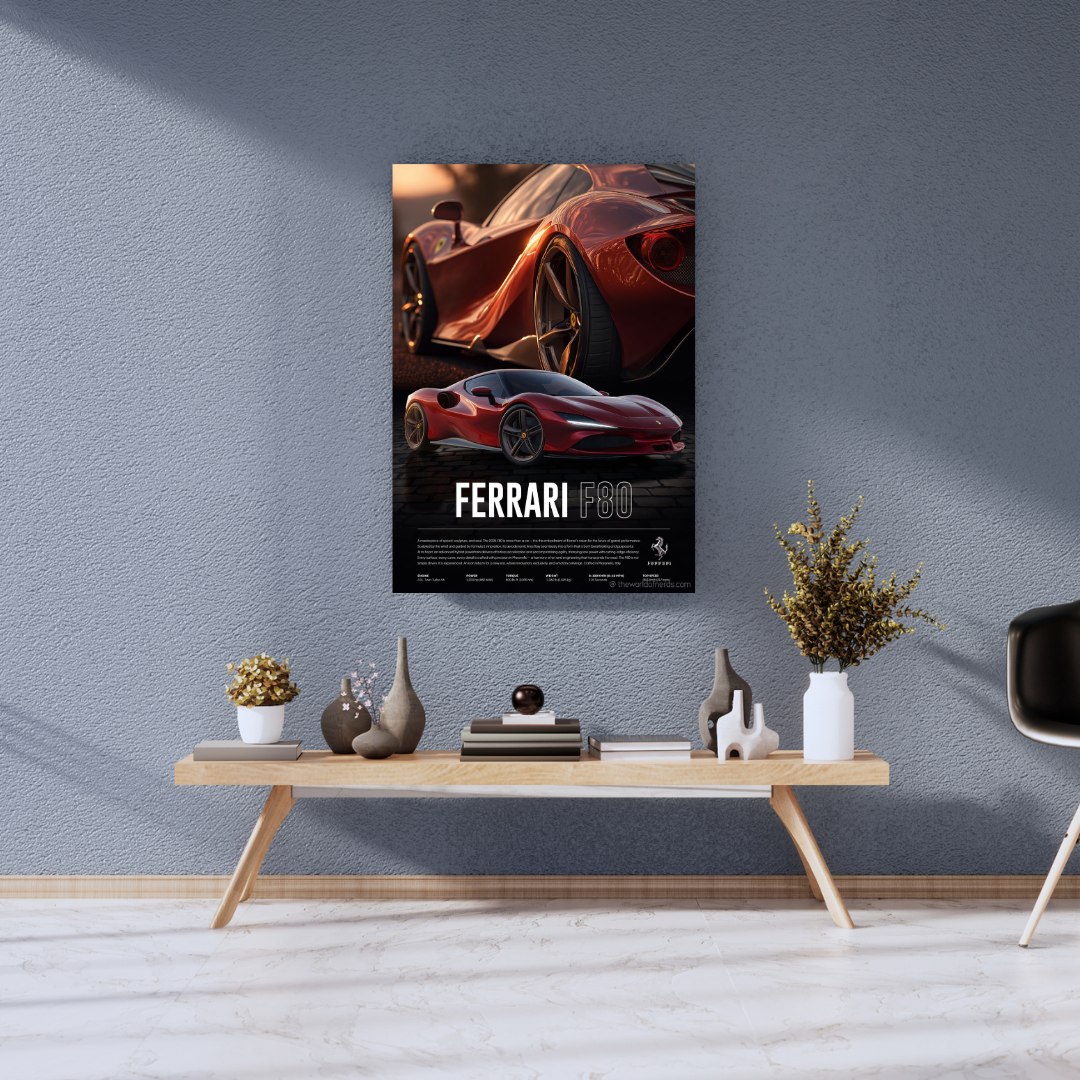 Ferrari F80 Hypercar A3+ HD Performance Car Wall Poster - The World Of Nerds