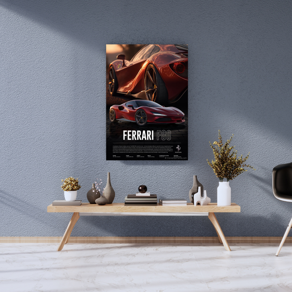 Ferrari F80 Hypercar A3+ HD Performance Car Wall Poster