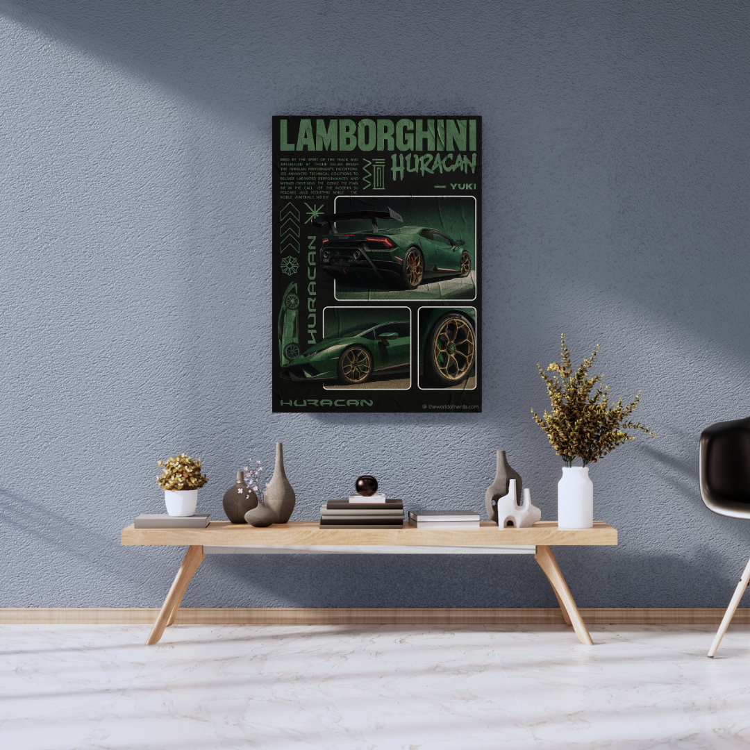 Lamborghini Huracan A3+ HD Supercar Wall Poster - The World Of Nerds