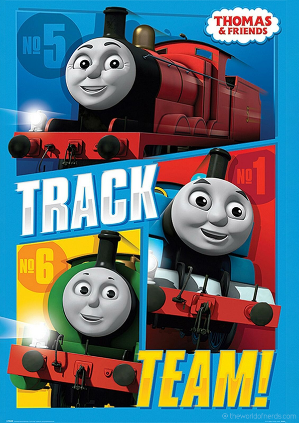 Friendly Cartoon Trains A3+ HD Kids Wall Poster
