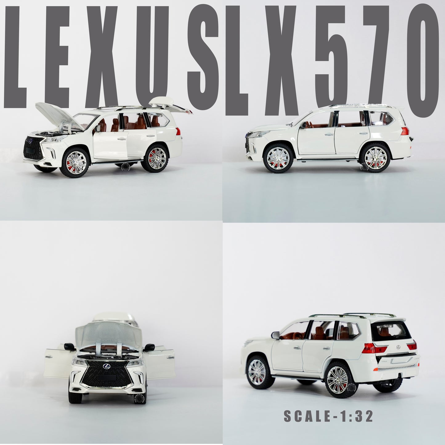 WHITE-LEXUS LX570 SCALE - 1:24