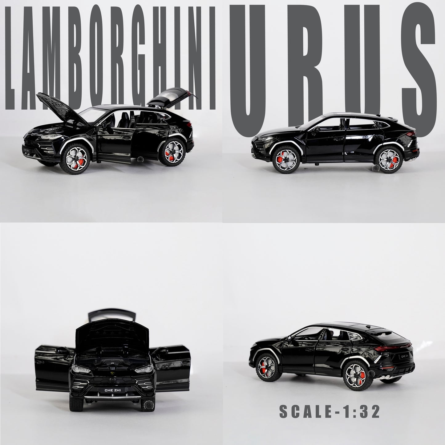 BLACK-LAMBORGHINI URUS SCALE - 1:24