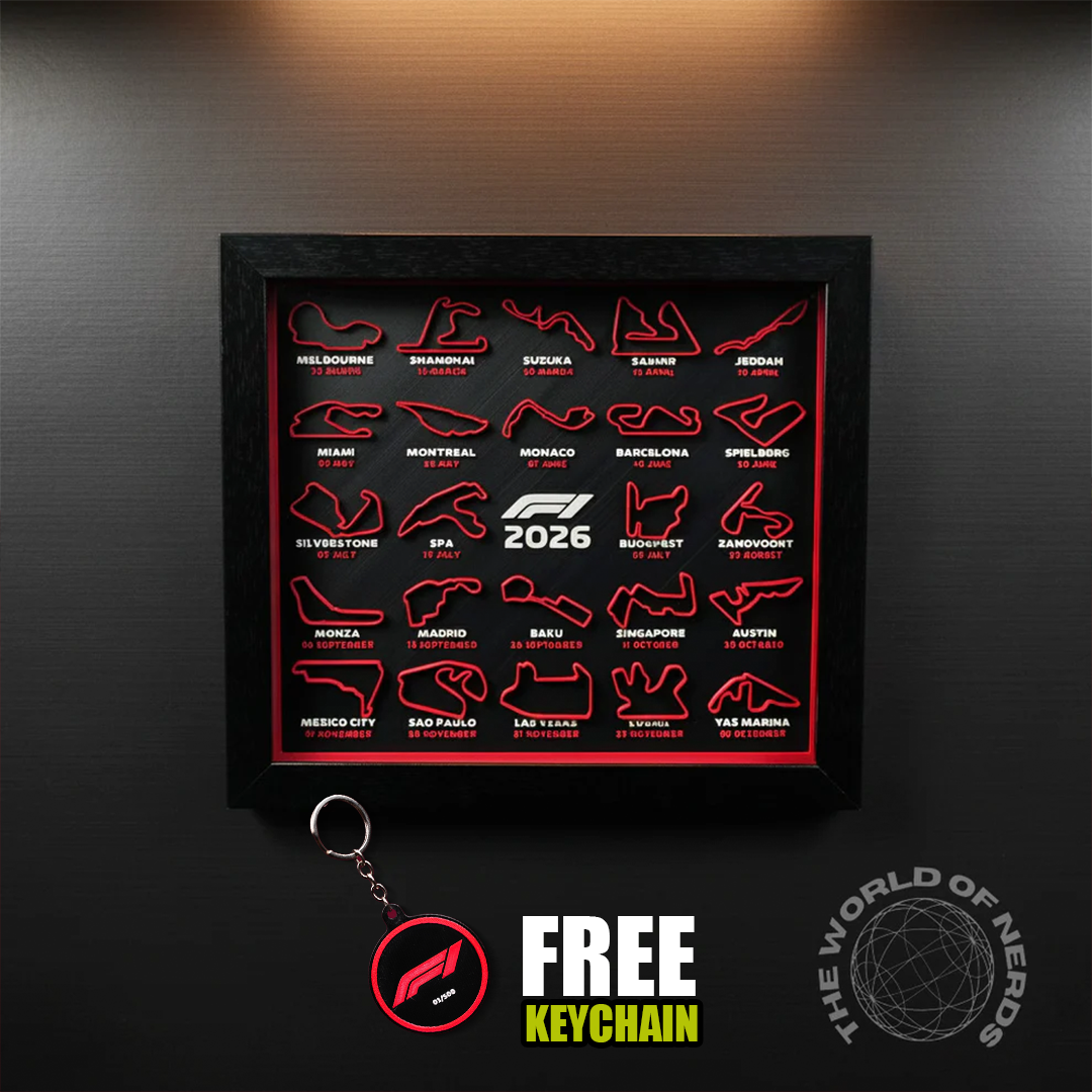 F1 Formula Circuit Wall Frame – 2026 Edition + Free f1 Keychain With Frame