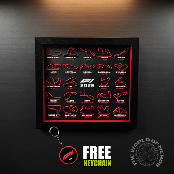 F1 Formula Circuit Wall Frame – 2026 Edition + Free f1 Keychain With Frame