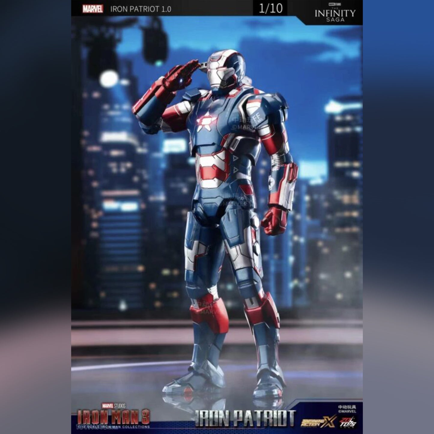 ZD toys Iron Patriot Collectible Figure – Premium Armor Finish with FX Accessories - The World Of Nerds