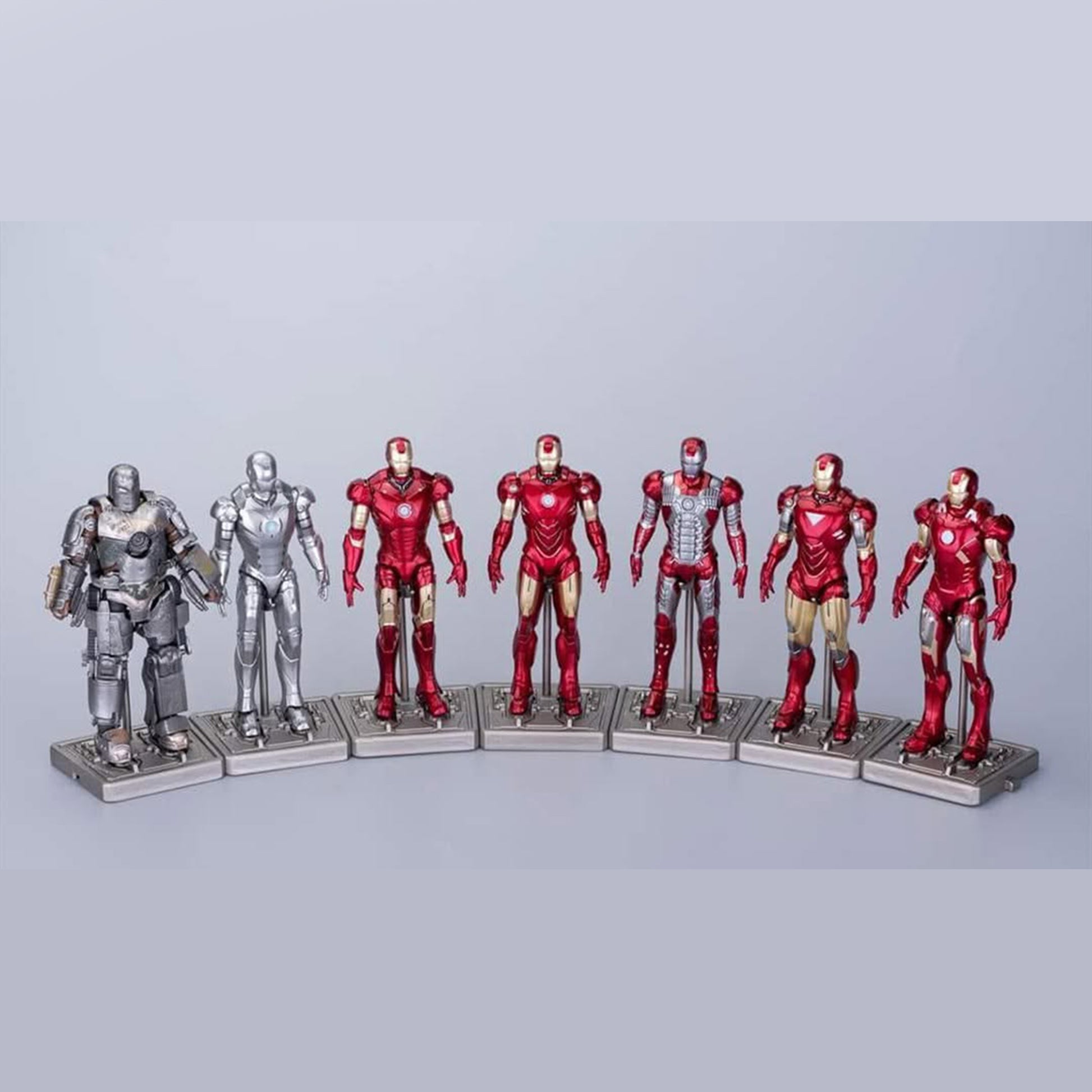 Iron Man MK1 to MK7 Armory Set – 4 Inch ZD Toys Collectible Figures - The World Of Nerds